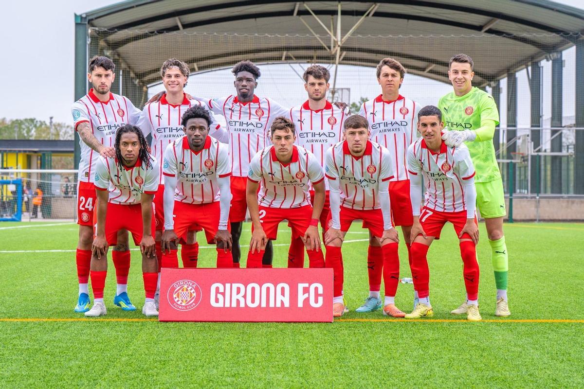 L'onze titular del Girona B que aquest migdia ha derrotat l'Atlètic Lleida