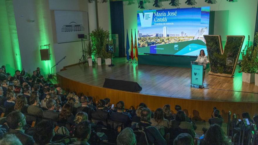 Catalá presidió la apertura oficial de la Capitalidad Verde Europea en el Palau de la Música.   | MIGUEL ÁNGEL MONTESINOS
