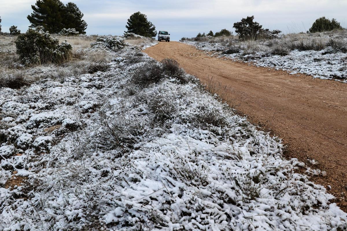 Ligera nevada en la Sierra de Aitana