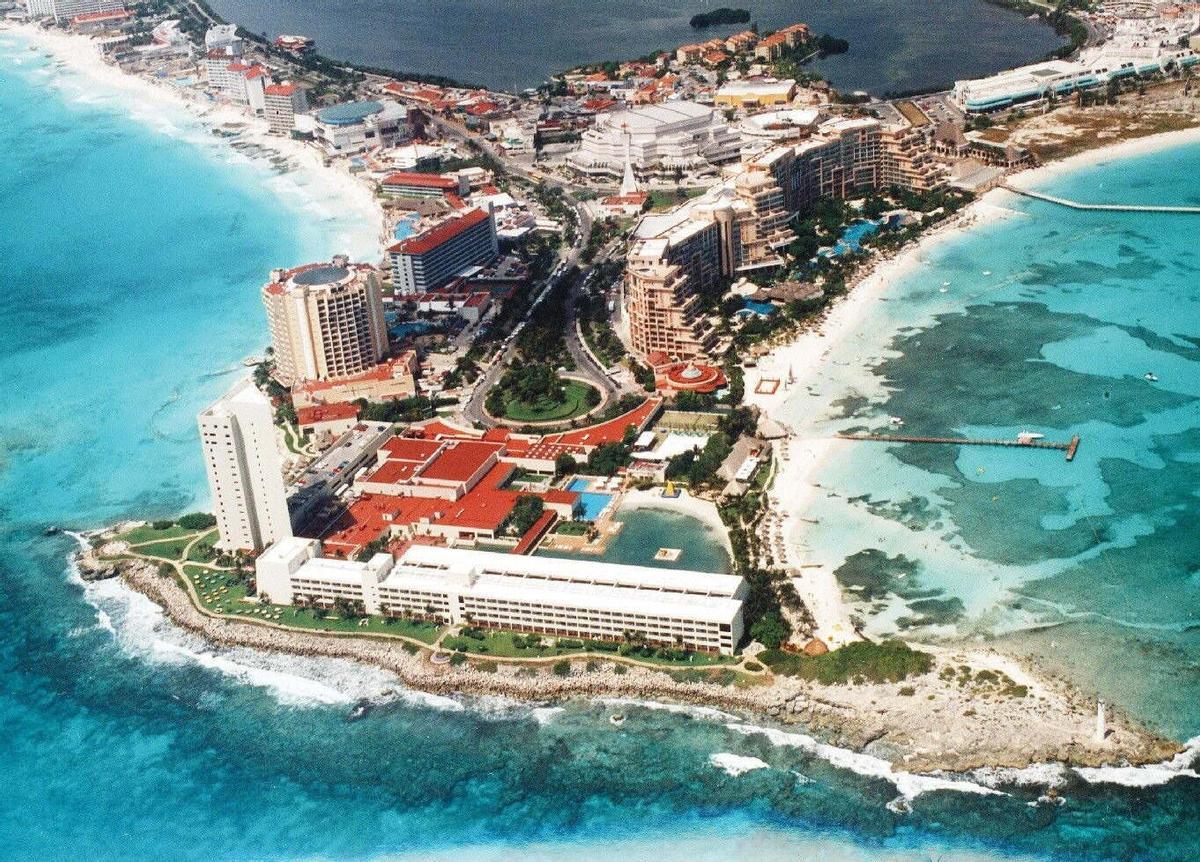 Imagen aérea de Cancún
