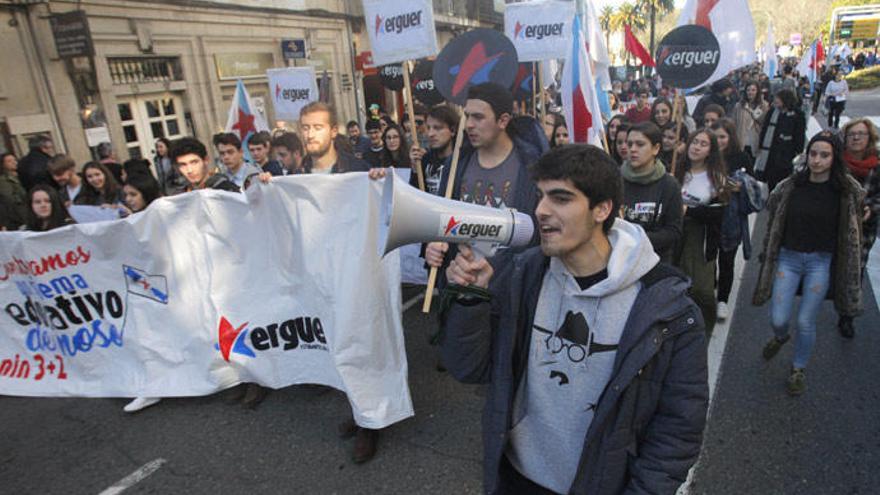 Protesta de esta mañana en Santiago // XOAN ÁLVAREZ