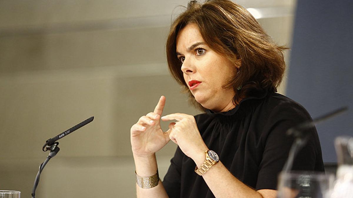 Declaracions de Soraya Sáenz de Santamaría: El Govern és ’prudent’ sobre les converses amb Ciutadans.