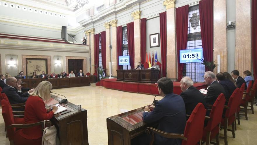 Pleno extraordinario en el Ayuntamiento de Murcia en el que se ha aprobado definitivamente las cuentas