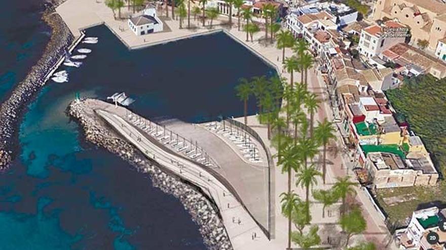 Una nueva escollera y un paseo  en el futuro puerto del Molinar
