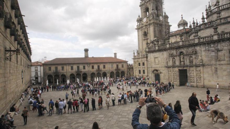 Turistas en Santiago.