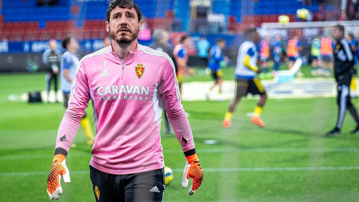 Cristian Álvarez, antes de empezar el partido ante el Eibar de la pasada jornada.