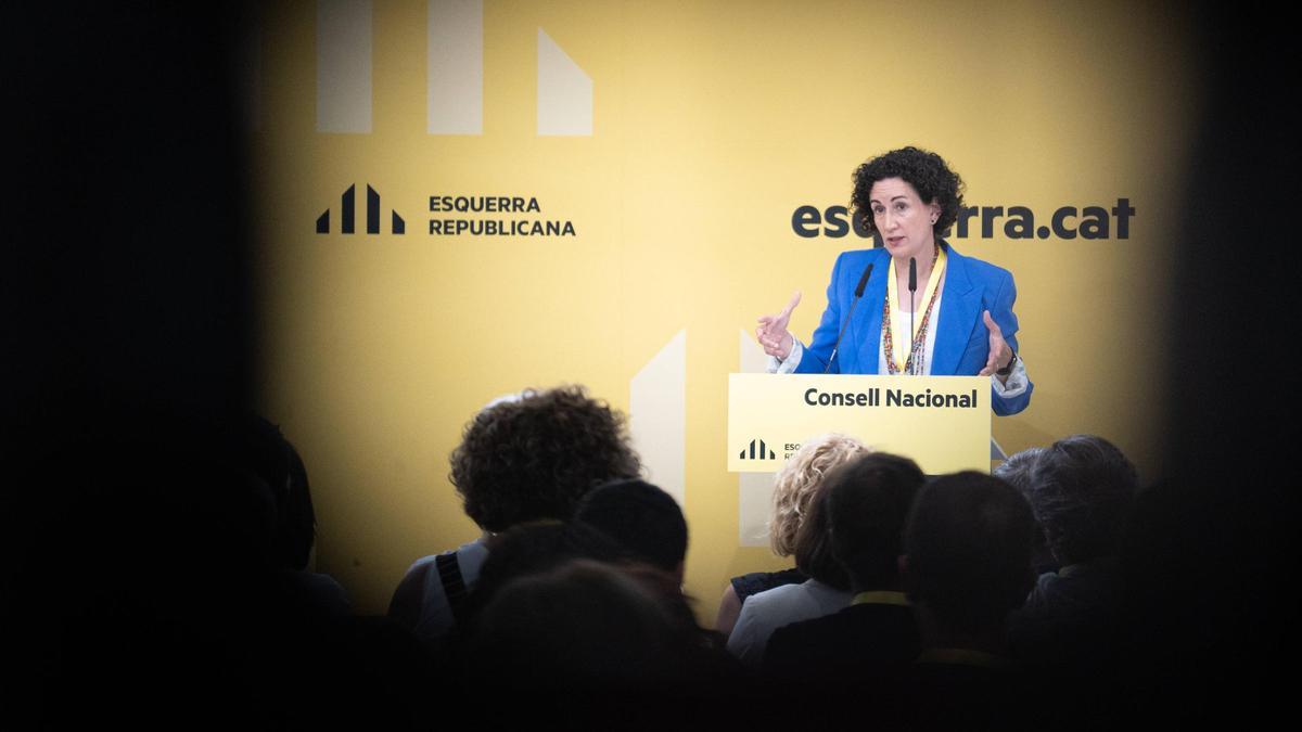 La secretaria general de ERC, Marta Rovira, en el último consejo nacional del partido.