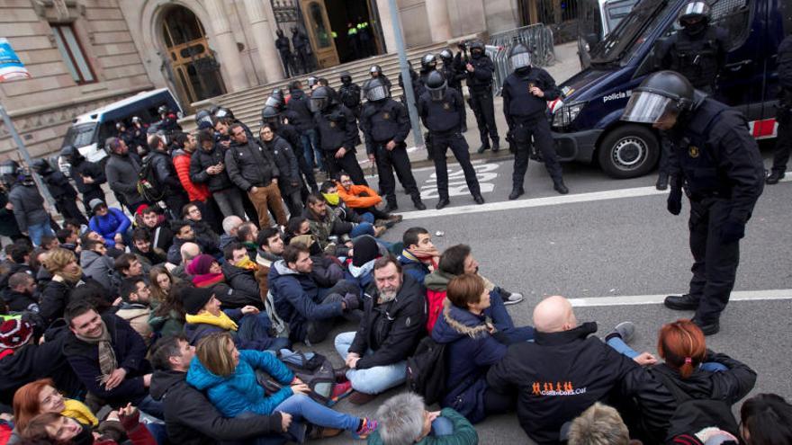 Protesta de los CDR en Barcelona.