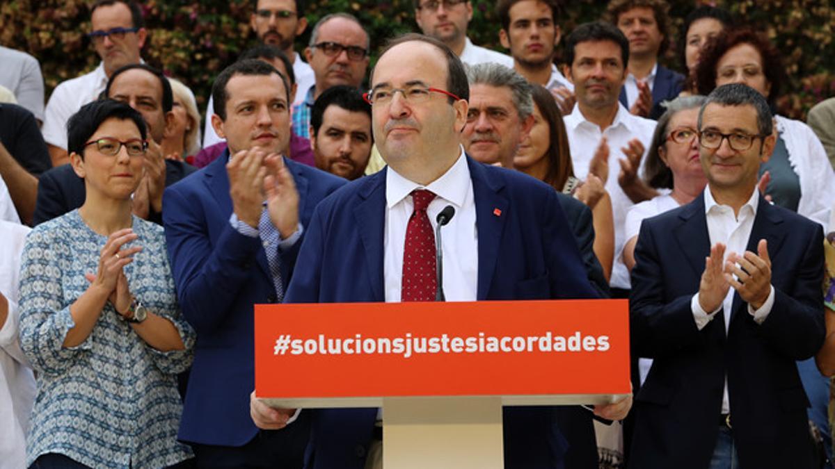 Miquel Iceta, en la presentacion de la candidatura del PSC a las elecciones catalanas del 27-S, el pasado día 27 de julio.