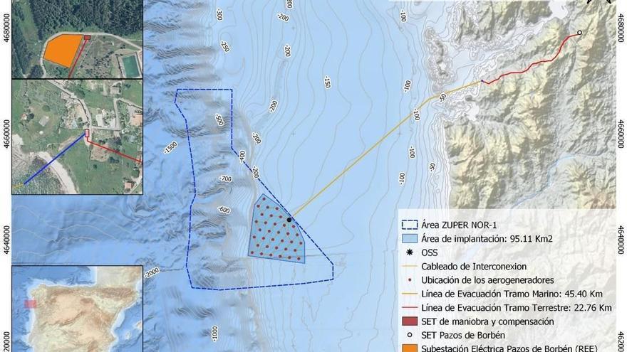 Proyecto del Parque Eólico Marino Volanteiro de Capital Energy frente a las Cíes.