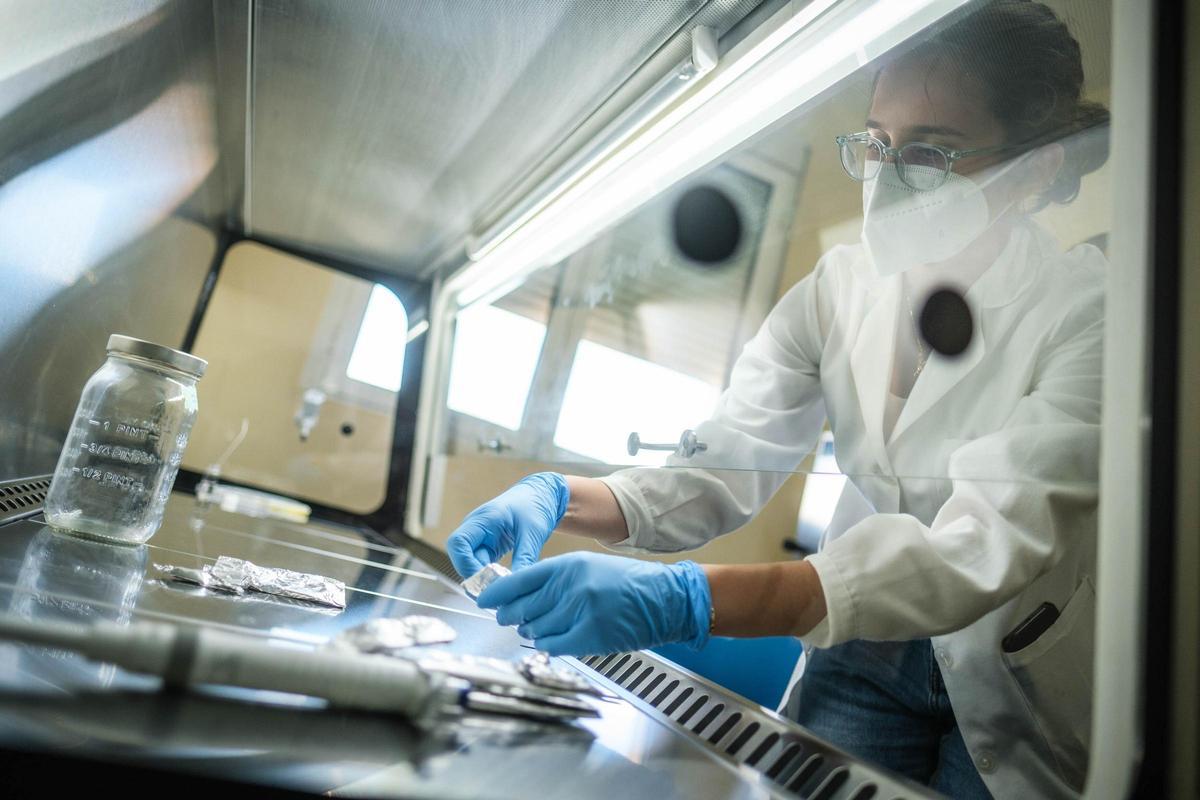 Una investigadora en laboratorio.