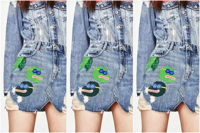 Falda de Zara con diseño de Mario de Santigo con el símbolo del odio