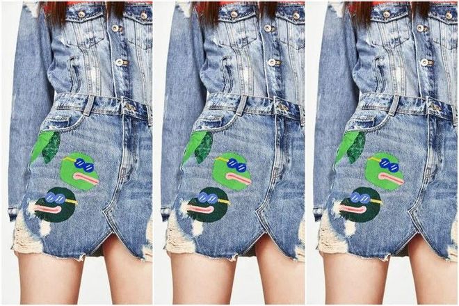 Falda de Zara con diseño de Mario de Santigo con el símbolo del odio