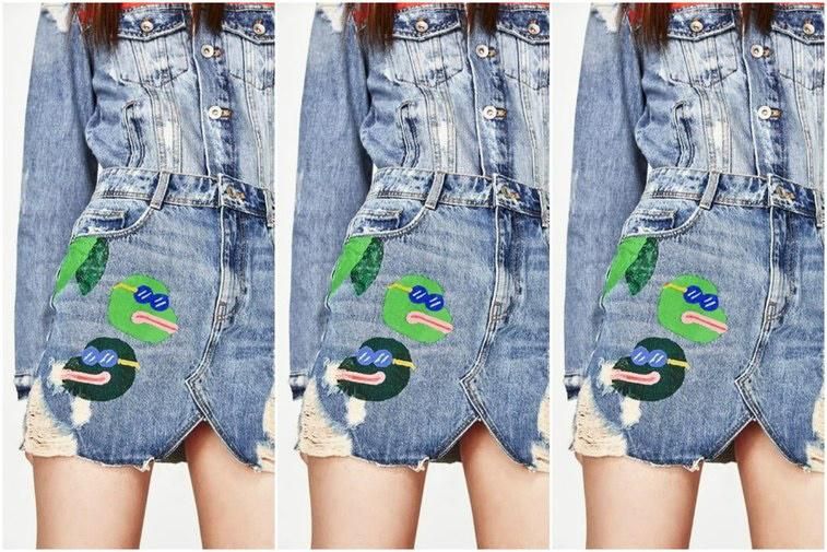 Falda de Zara con diseño de Mario de Santigo con el símbolo del odio