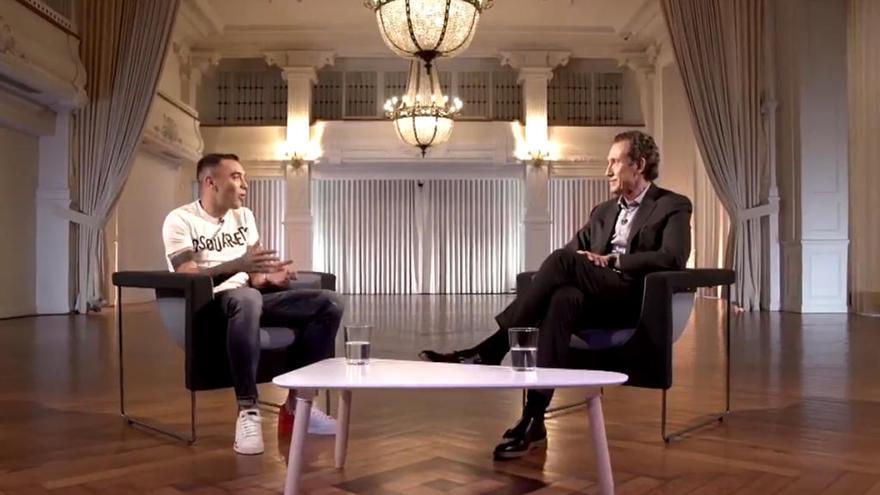 Aspas, con Jorge Valdano // Movistar