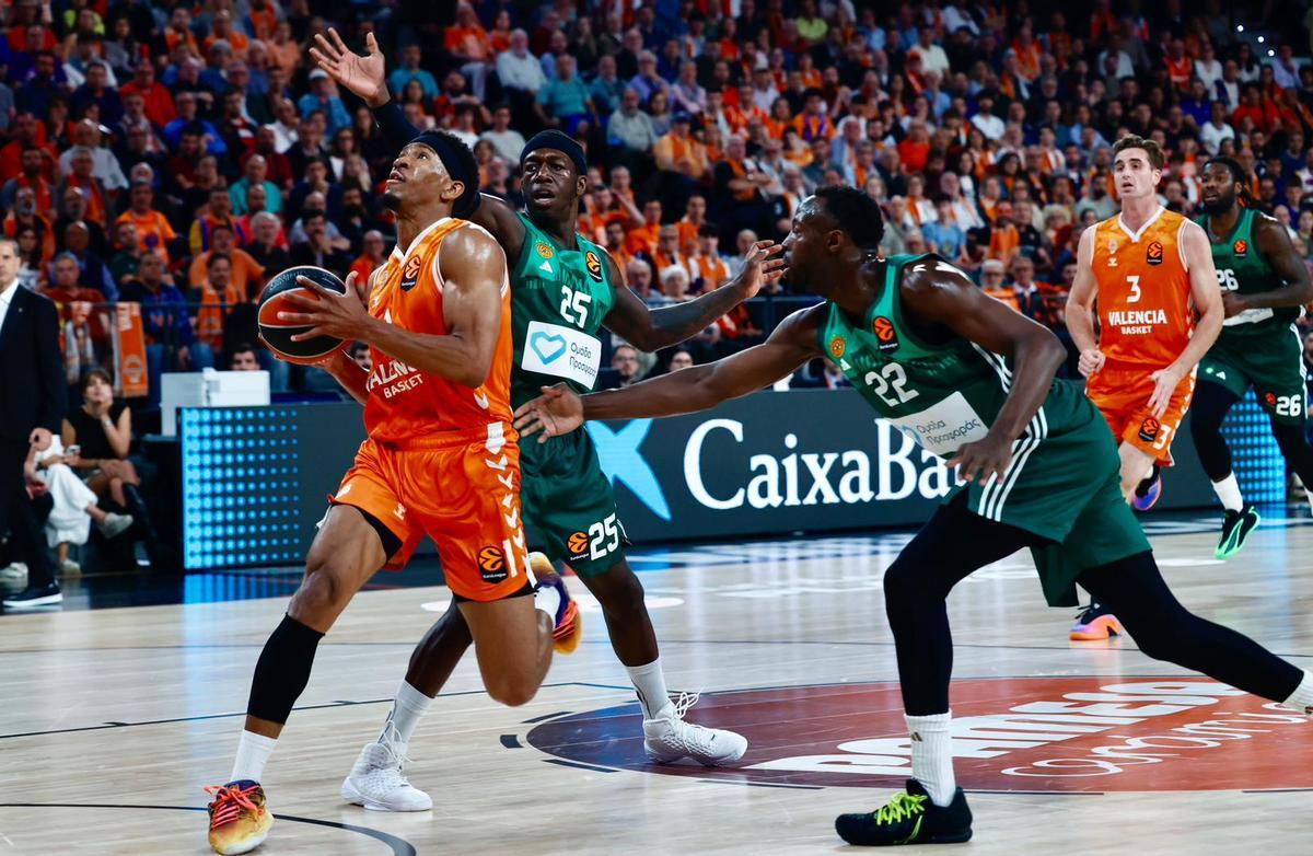 Panathinaikos sobrevive a la última posesión del Valencia Basket en el Roig Arena