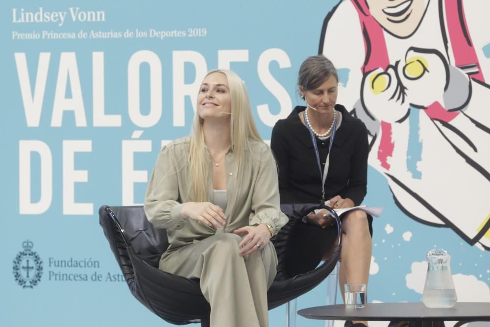 Premios Princesa de Asturias: Encuentro de Lindsey Vonn con estudiantes en Avilés