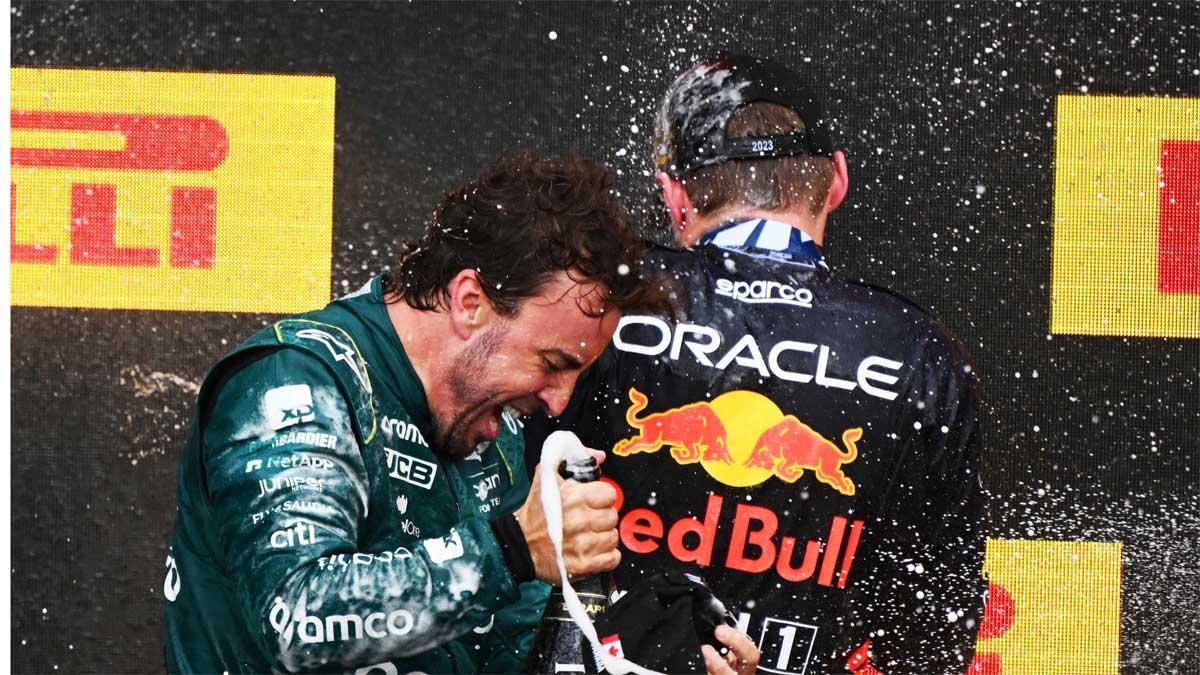 Alonso celebra su podio en Canadá