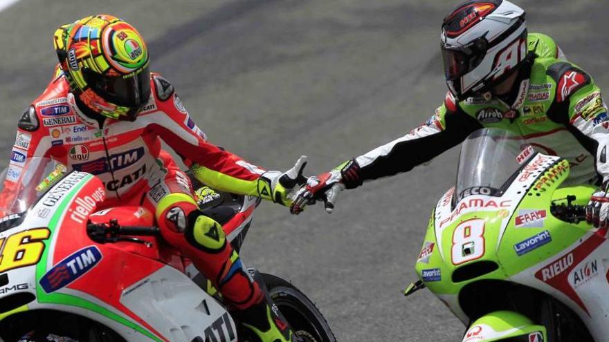 Barbera y Rossi en el GP de Jerez de 2012.