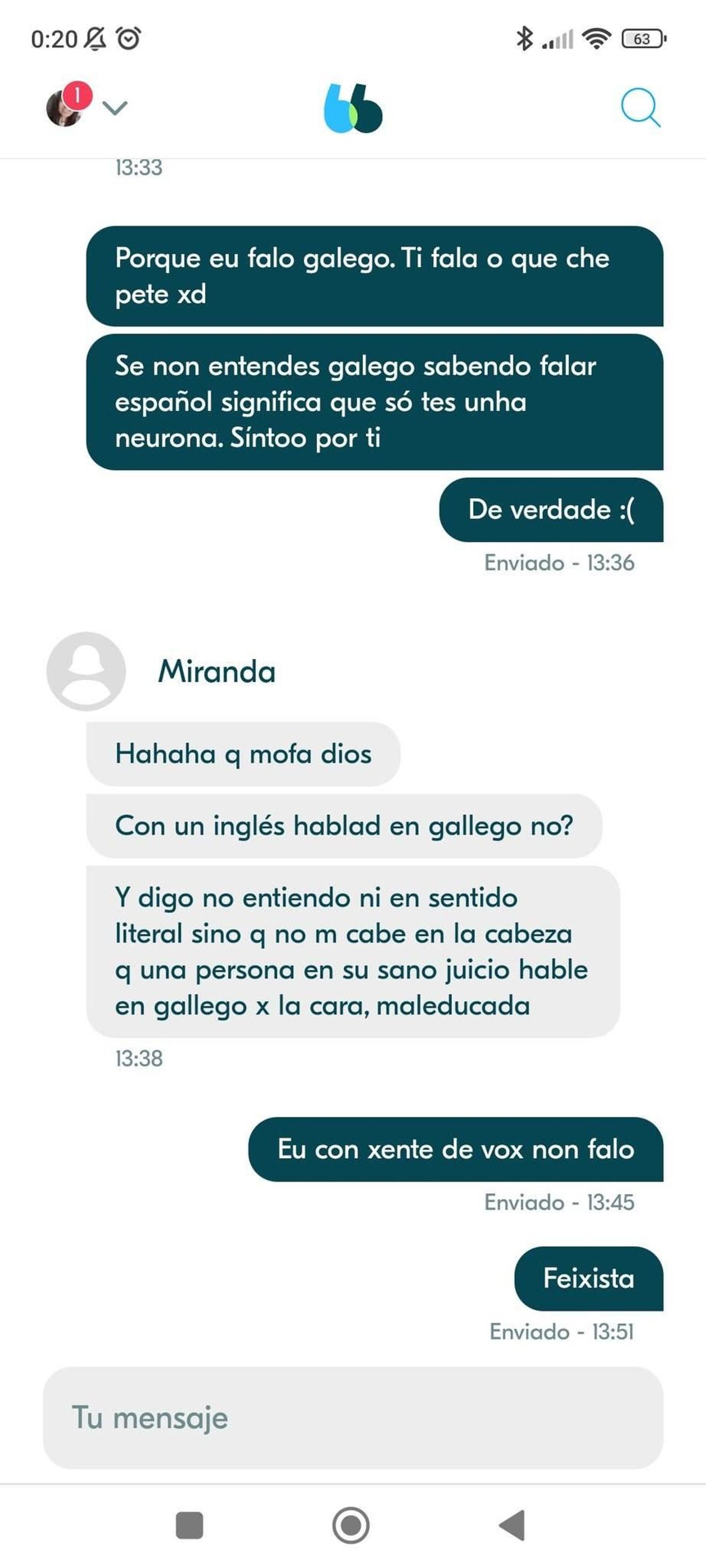 Conversación en Blablacar