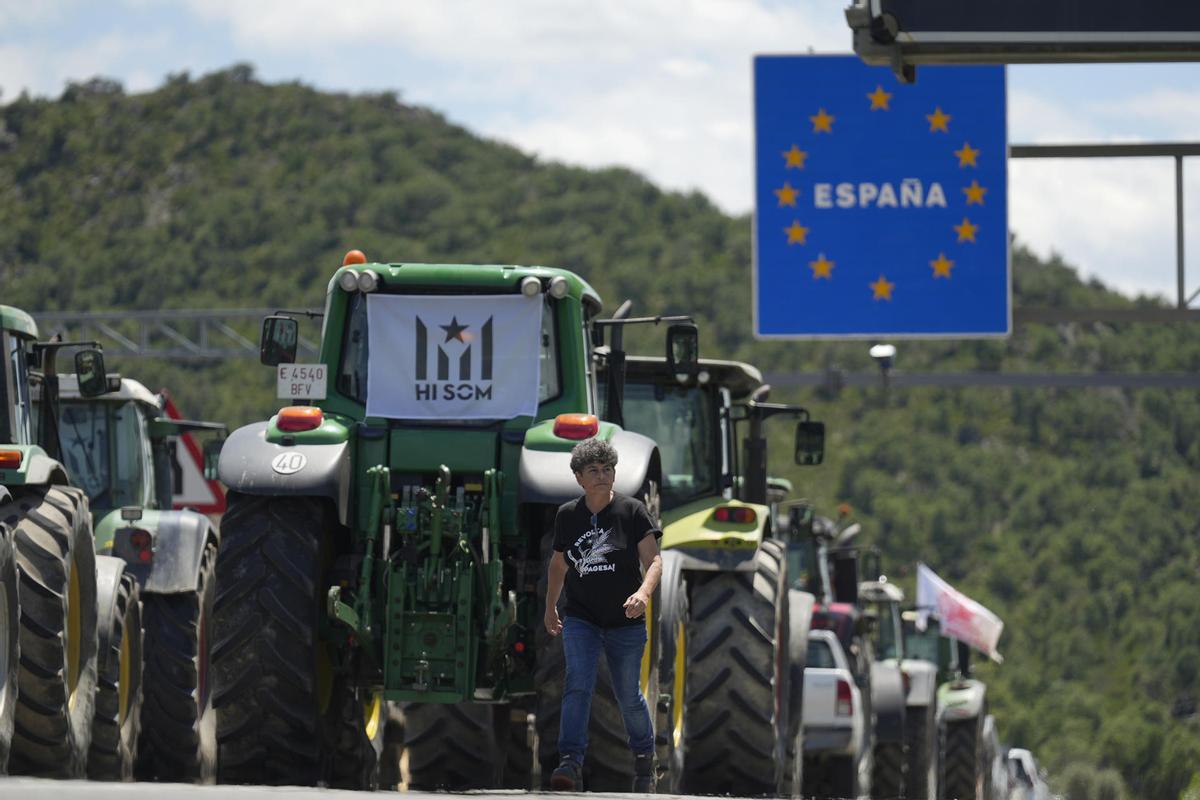 Protestas de los agricultores españoles y franceses en la frontera.