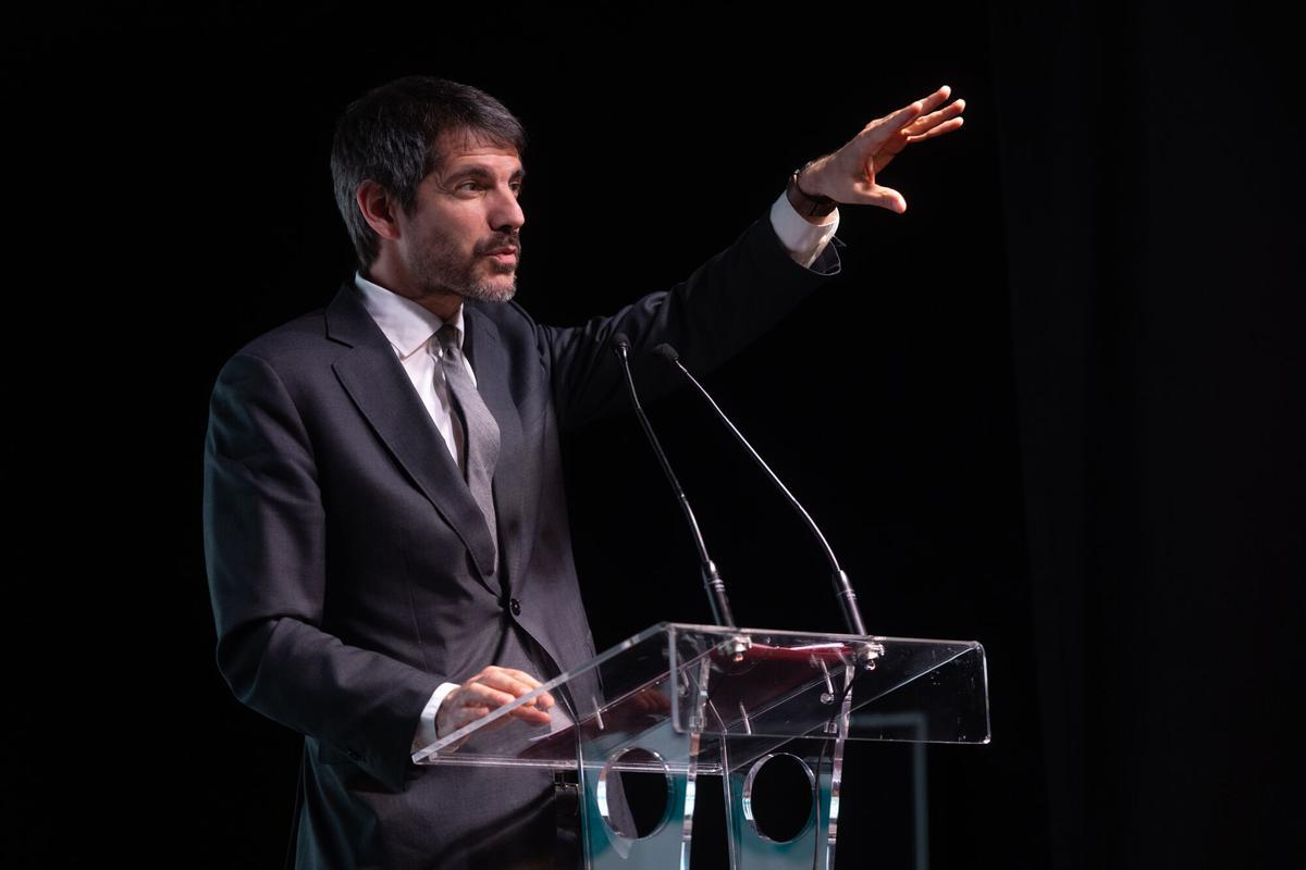 El ministro de Cultura, Ernest Urtasun, durante la presentación de Music by Spain, en la Oficina de Exportación de la Música Española, a 19 de marzo de 2026, en Madrid (España).