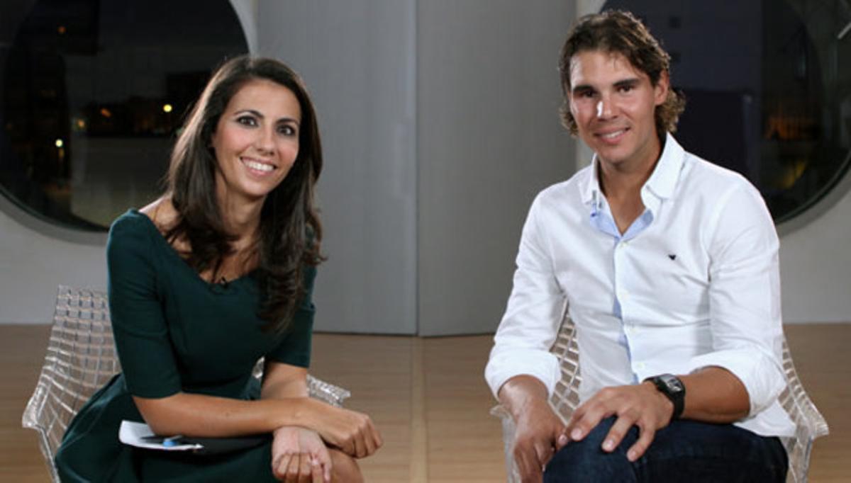 Ana Pastor i Rafael Nadal, després de l’entrevista. Ana Pastor i Rafael Nadal, després de l’entrevista.