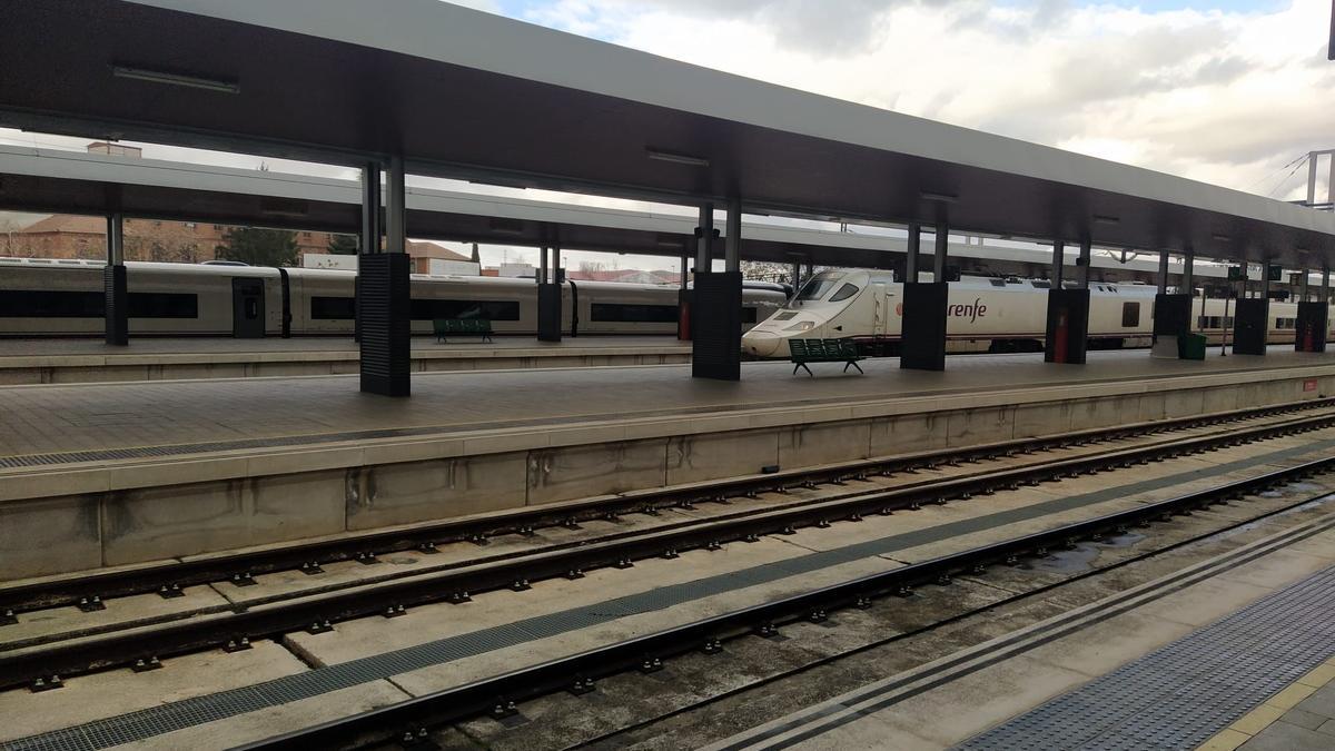 Trenes en la estación de Zamora