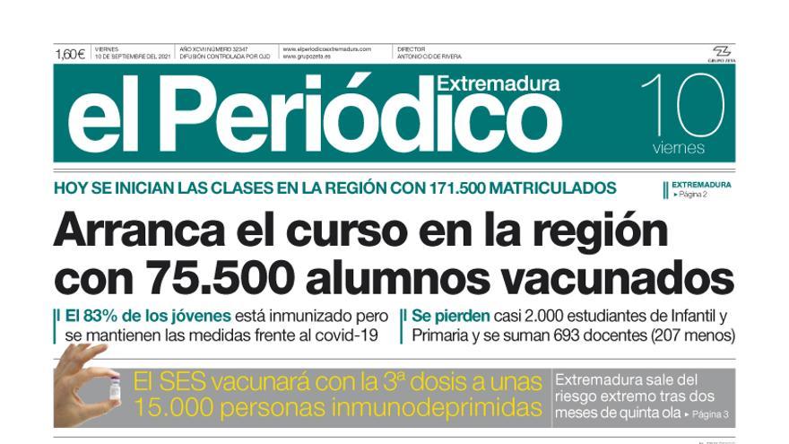 Consulta la portada correspondiente al día 10 de septiembre del 2021