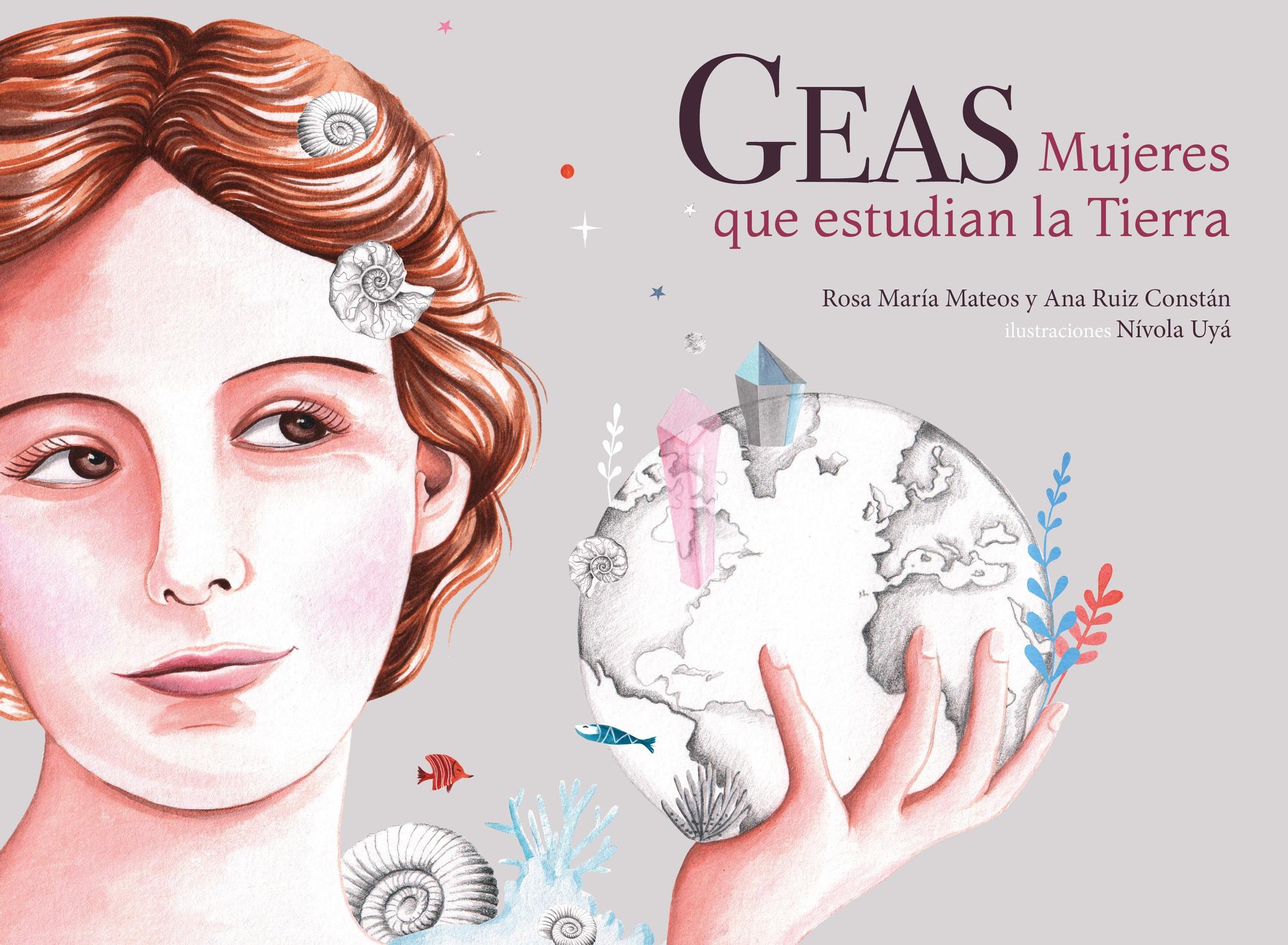 Titelblatt des Buches &quot;Geas, mujeres que estudian la Tierra&quot;, illustriert von Nívola Uyá.