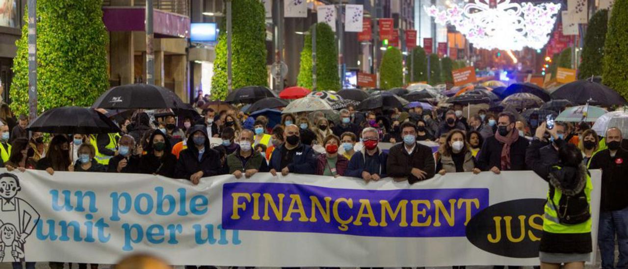 Manifestación del sábado en Alicante contra la infrafinanciación. | JOSE NAVARRO