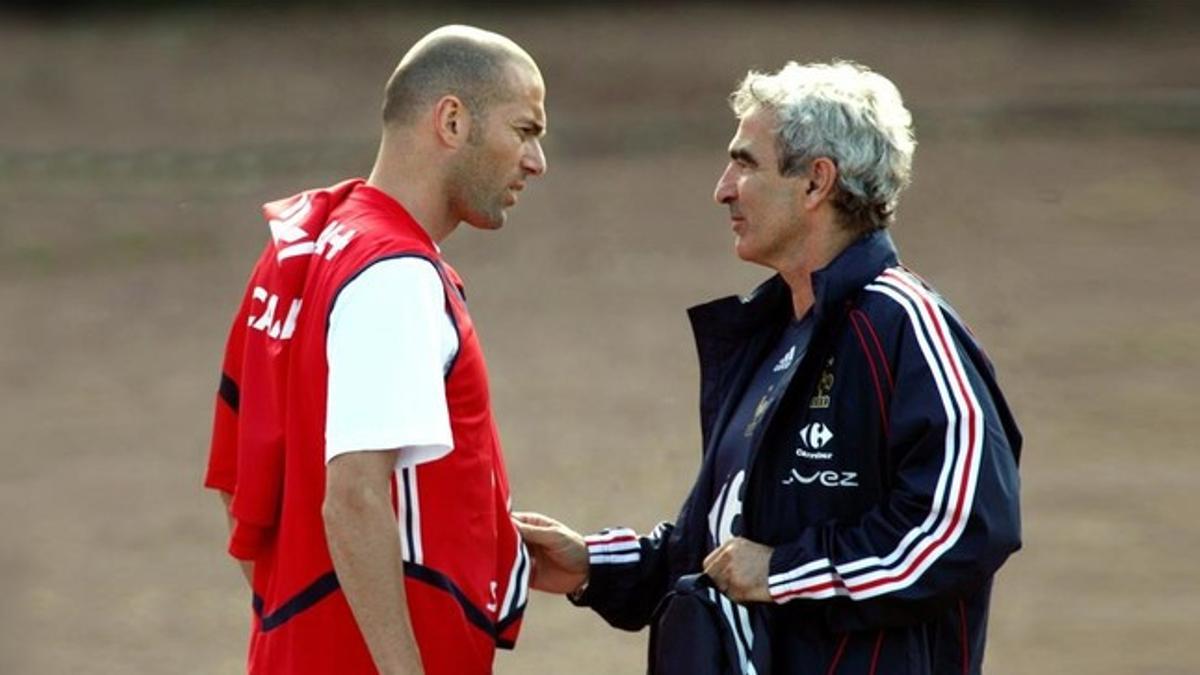 Zidane y Domenech, durante el Mundial de 2006