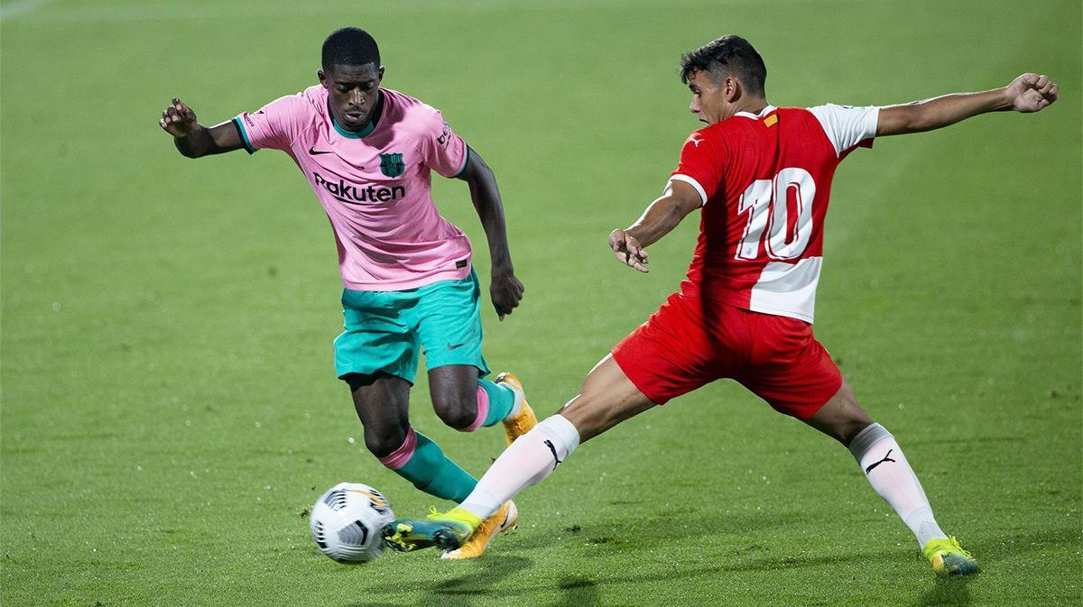 Dembélé se sigue poniendo a tono: gran jugada personal a base de regates ante el Girona