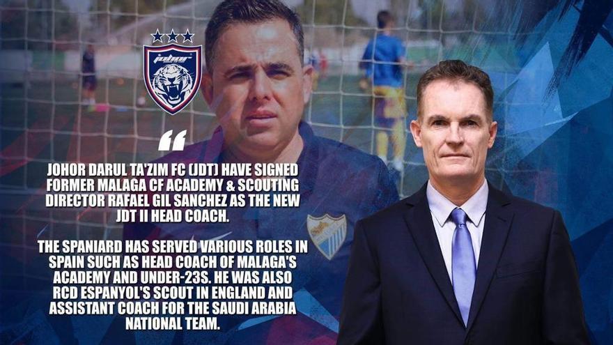 Imagen con la que el club malasio anuncia el fichaje del entrenador toloxeño.