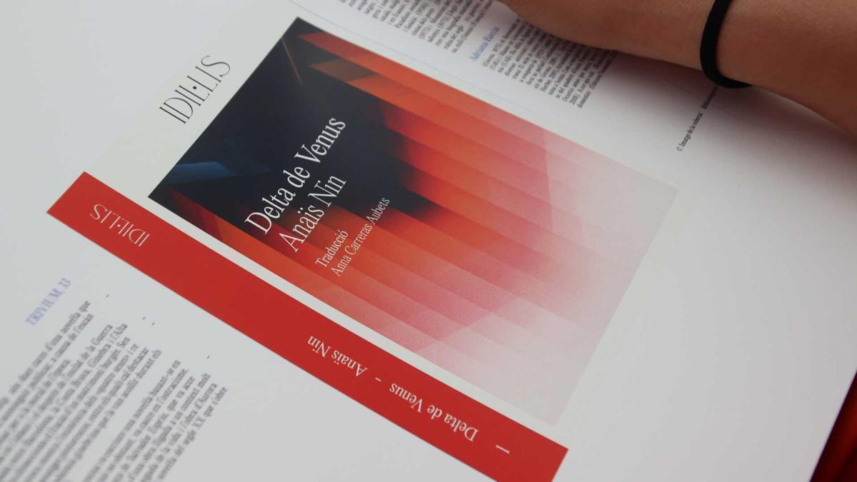 La maqueta del primer llibre de la col·lecció de literatura eròtica ‘Idil·lis’, de l'editorial gironina Edicions de la Ela Geminada,