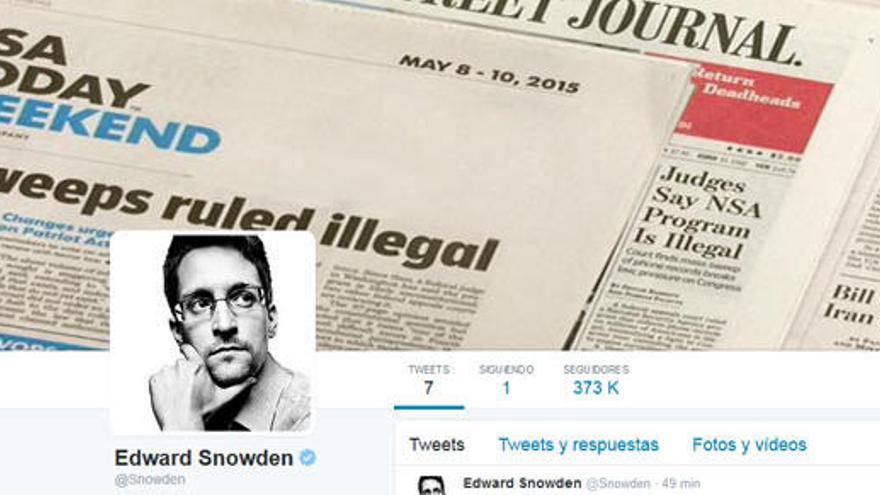 Imagen de la cuenta de Twitter de Edward Snowden.