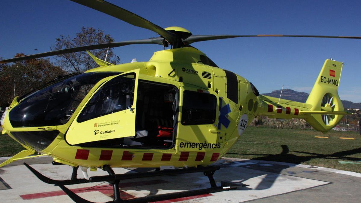 Evacuen amb helicòpter un motorista ferit greu en un accident a Figueres