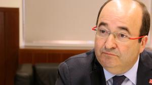 El líder socialista, durant l’entrevista.