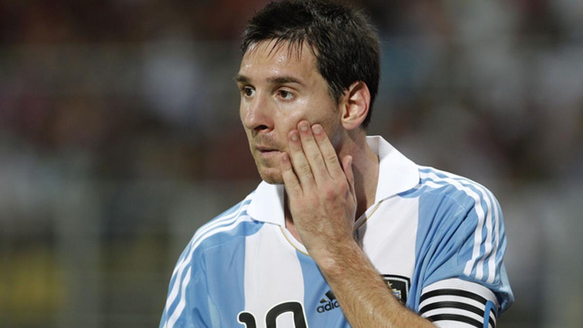 Messi, el pasado 11 de octubre durante el partido Venezuela-Argentina.