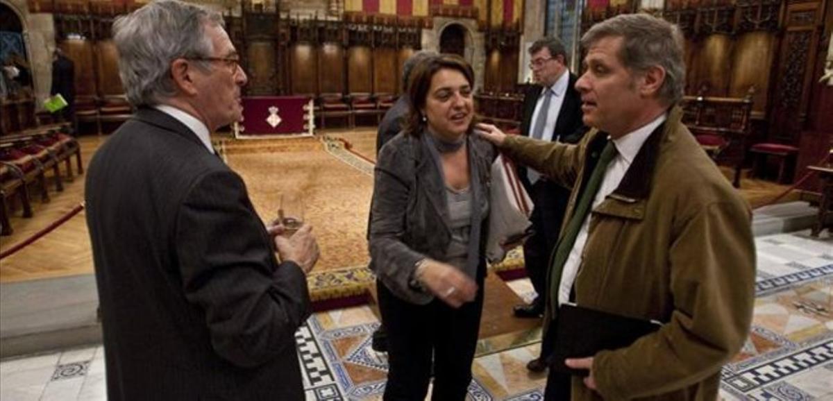 Trias i Fernández Díaz, en l’últim ple municipal. Trias i Fernández Díaz, en l’últim ple municipal.