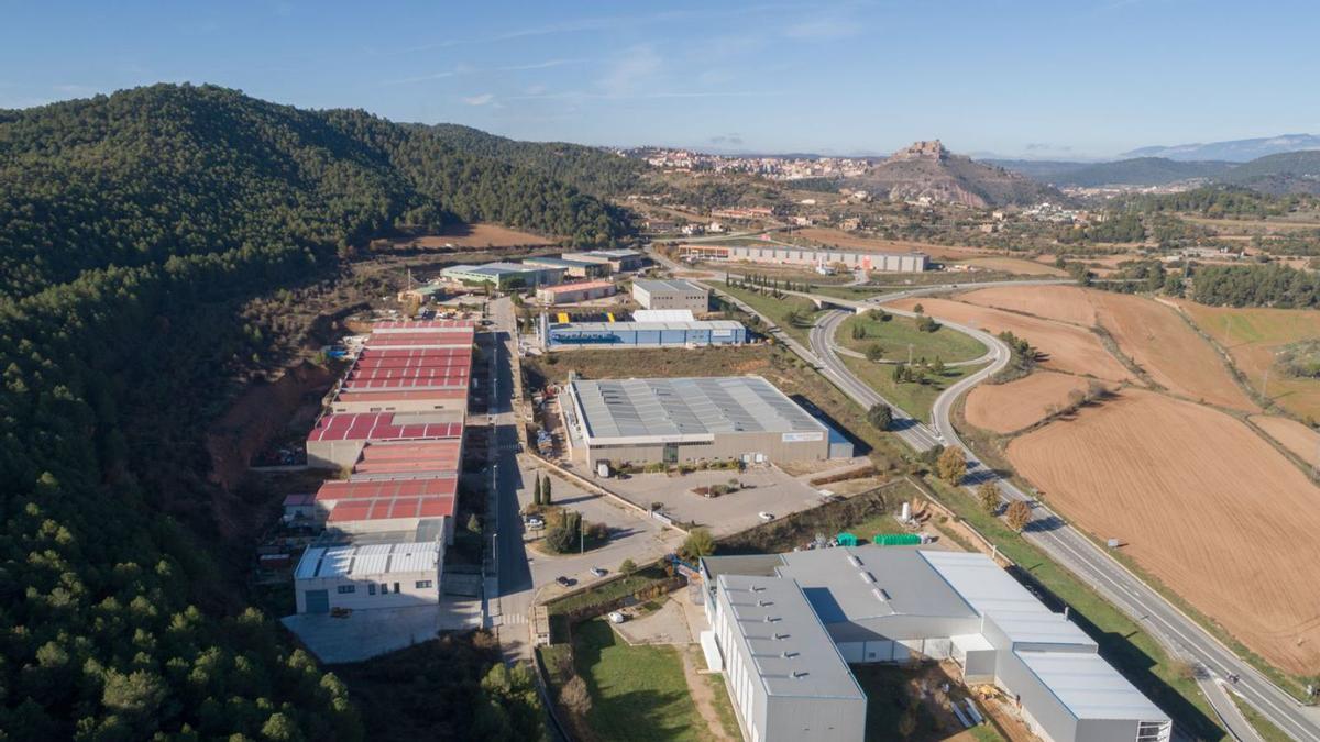 Vista aèria de l’actual polígon La Cort I i d’on es desenvoluparà la nova àrea industrial