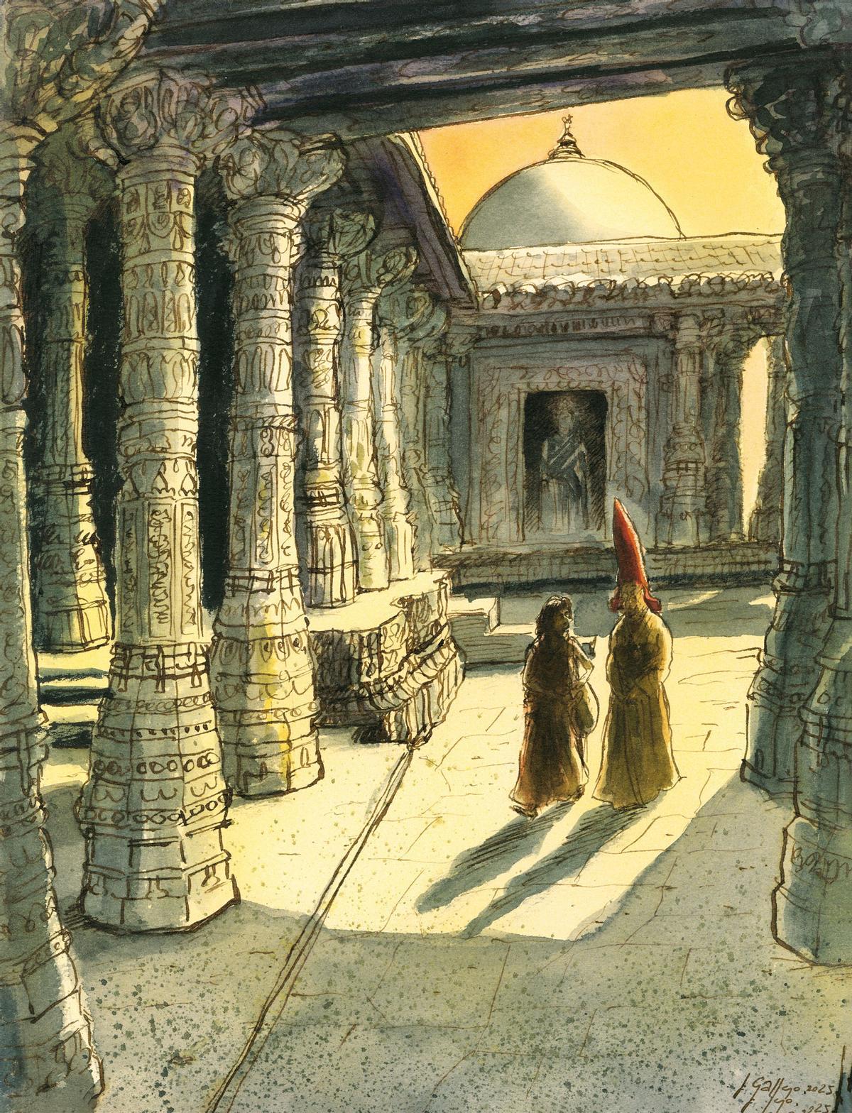 Otra de las ilustraciones de José María Gallego para 'Kim', de Rudyard Kipling, para Reino de Cordelia.