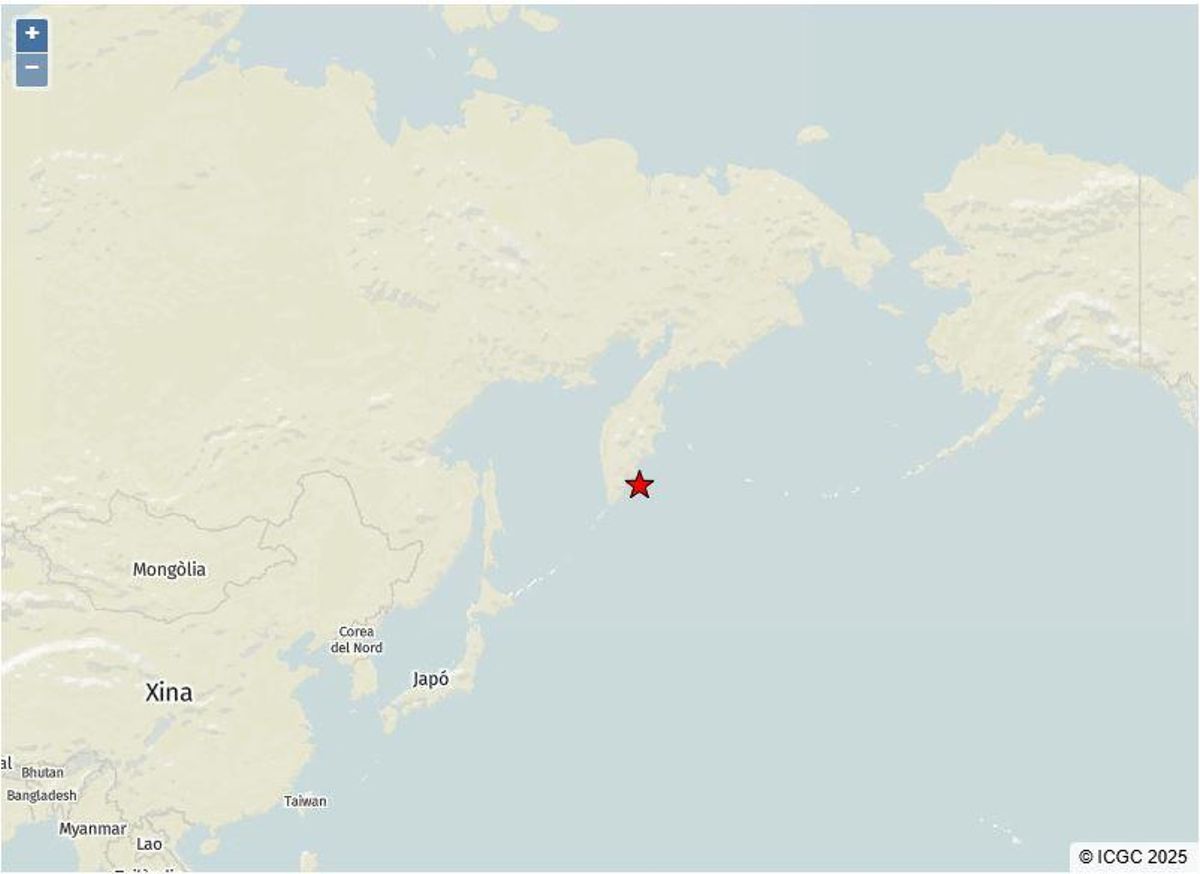 Lugar exacto del terremoto de Kamchatka.