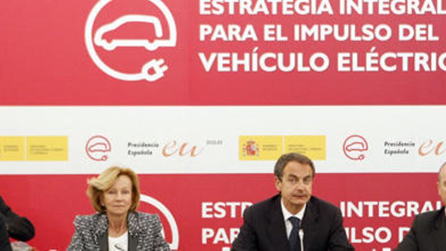 Zapatero durante la presentación del Plan de Acción para impulsar el vehículo eléctrico.