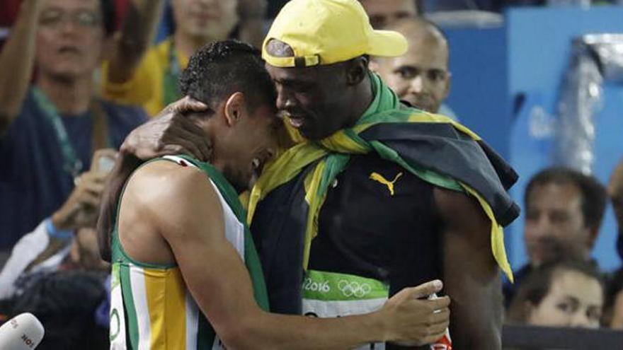 Van Niekerk y Usain Bolt