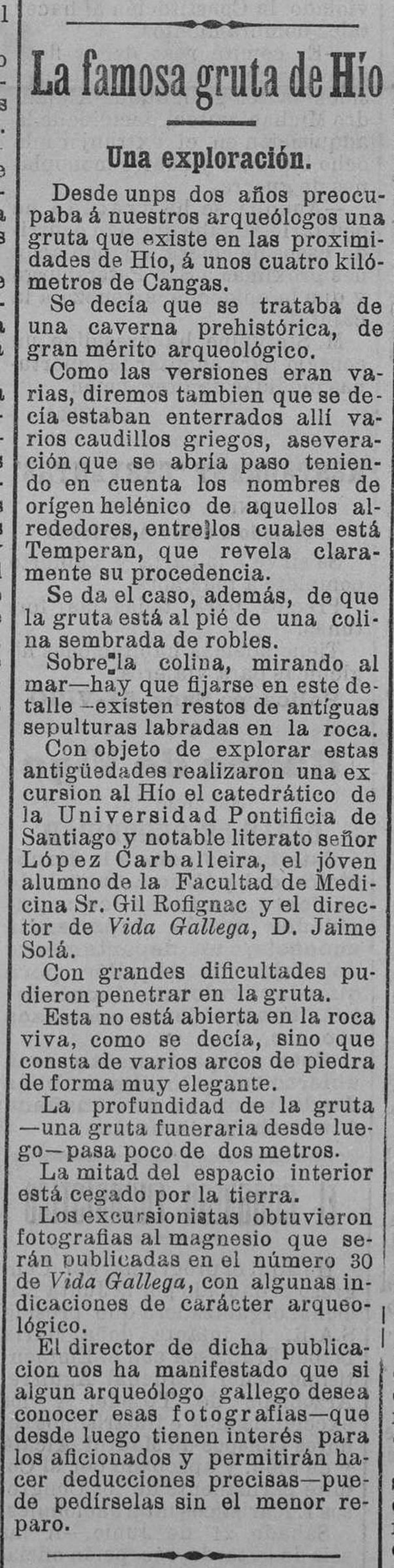 Expedición arqueolóxica no Hío en 1911