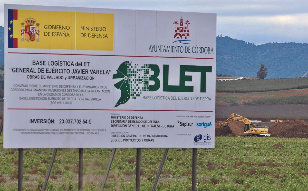 Una vista de los primeros trabajos en La Rinconada para la construcción de la Base Logística del Ejército de Tierra General Varela.