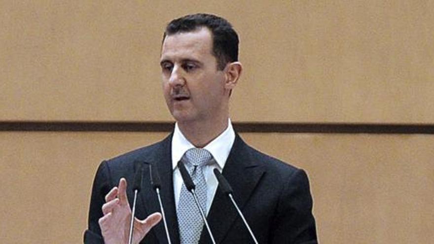 Al Asad durante un discurso.