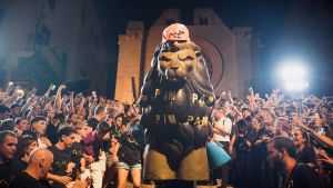 El Lleó de Tarragona, en una Baixada de lÀliga anterior.