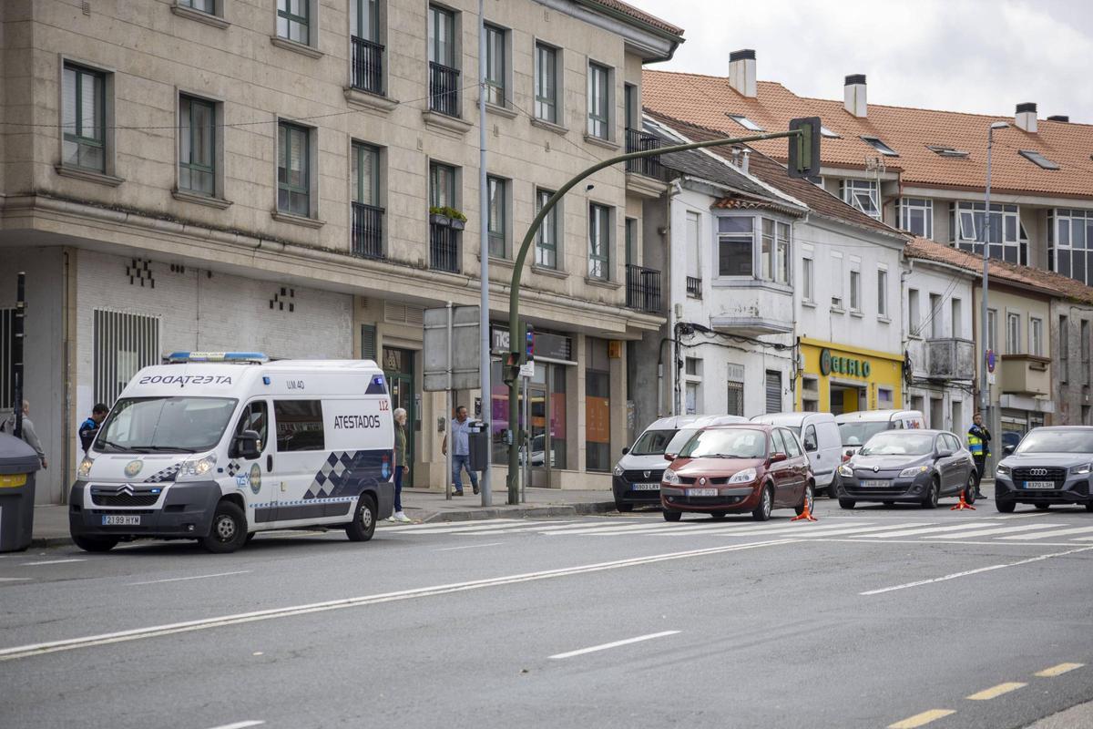 Imagen del siniestro de esta mañana en O Restollal